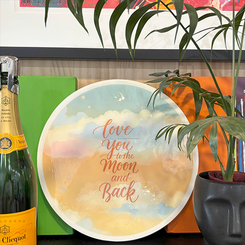 Resin Wood Circle - Love You to the Moon and Back