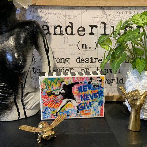 Resin 5x7 Print - Mr Brainwash Never Give Up