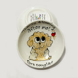 Gold with White Fluffy Dog - Thanks for Looking After Me (Port Douglas) - Rings-n-Things Dish