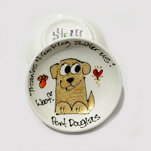 Gold Lab Dog - Thanks for Looking After Us (Port Douglas) - Rings-n-Things Dish