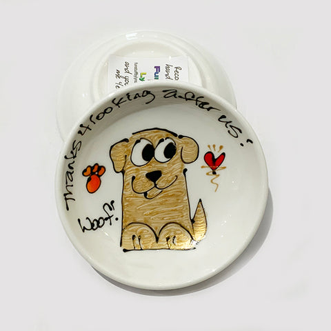 Gold Lab Dog - Thanks for Looking After Us - Rings-n-Things Dish