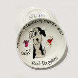 White with Black Dog - Thanks for Looking After Us (Port Douglas) - Rings-n-Things Dish