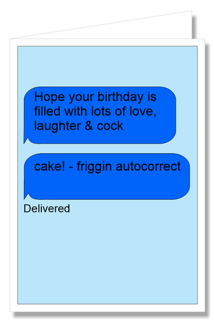 Greeting Card - Happy Birthday Autocorrected SMS