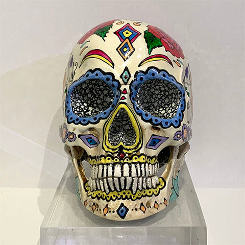 Resin Skull Diva de los Muertos