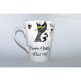 Black Slinky Thanks Cat Mug