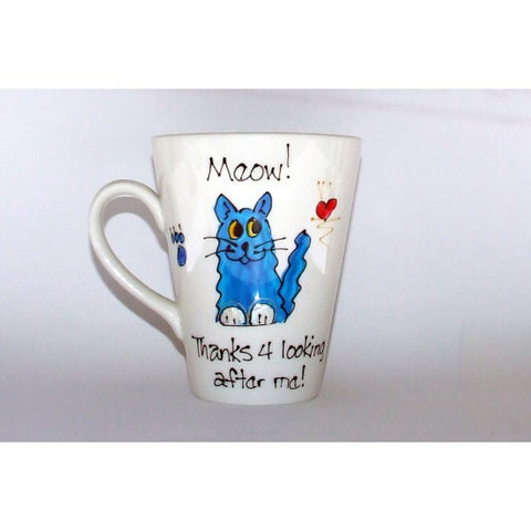 Blue Long Hair Thanks Cat Mug