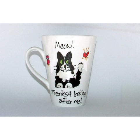 Black/White Tuxedo Thanks Cat Mug