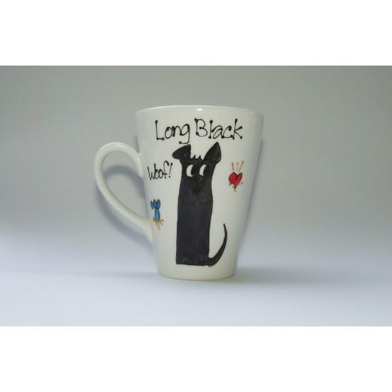 Long Black Dog Mug Funstuff by Lynda Very Cool Shit