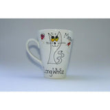 Long White Cat Mug