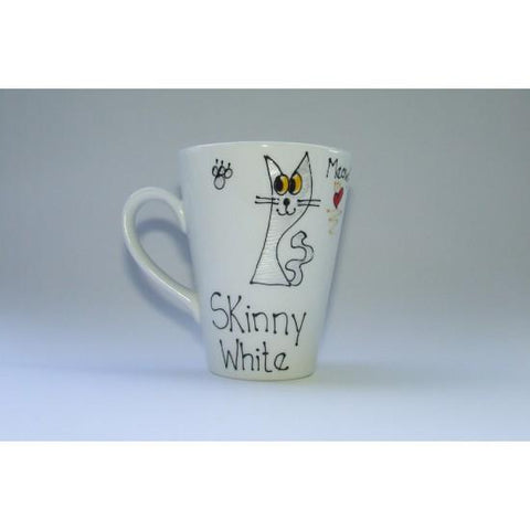 Skinny White Cat Mug