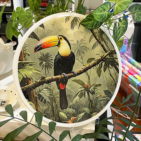 Resin Wood Circle - Tropical Toucan