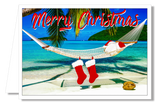 Greeting Card - Merry Christmas Beach