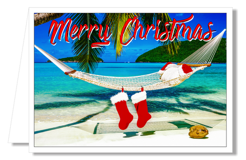 Greeting Card - Merry Christmas Beach