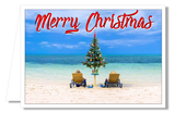 Greeting Card - Merry Christmas Beach