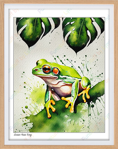 Tropical Green Tree Frog - 8x10 Print