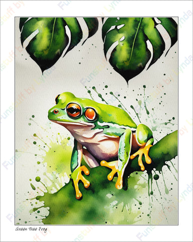 Tropical Green Tree Frog - 8x10 Print