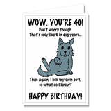 Greeting Card - Happy Birthday Dog 40th