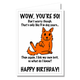 Greeting Card - Happy Birthday Dog 50th