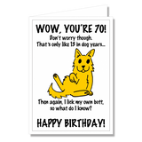 Greeting Card - Happy Birthday Dog 70th