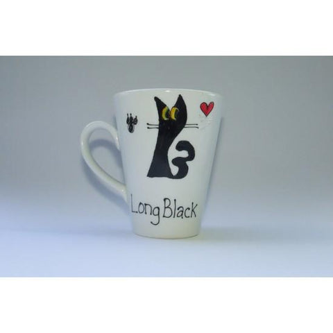 Long Black Cat Mug