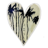 Plaster Heart Black Palm