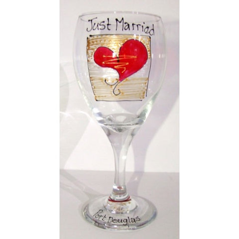 Just Married Wine Glass