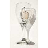 Covid19 Middle Finger Wine Glass
